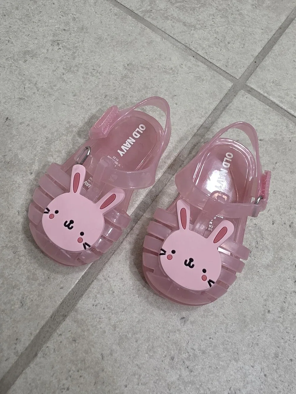 Old Navy Kids' Pink Jelly Sandals with Bunny Accent